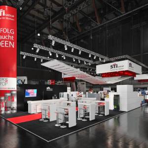 Messestand für STI Group